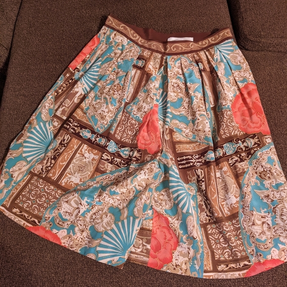 Vintage Worth scarf print silk wide leg Bermuda shorts - Picture 3 of 9